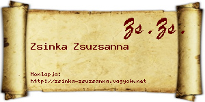 Zsinka Zsuzsanna névjegykártya